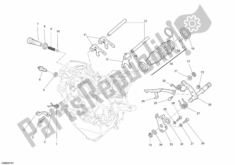 All parts for the Shift Cam - Fork of the Ducati Superbike 848 USA 2009
